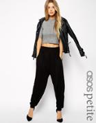 Asos Petite Harem Pants In Jersey - Black