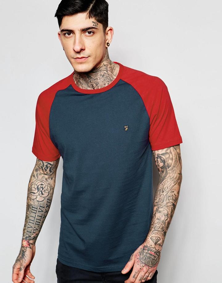 Farah T-shirt With Contrast Raglan Sleeves Slim Fit Exclusive - Rectory
