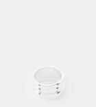 Asos Design Silver Plated Ring In Triple Row Design