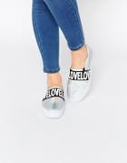 Asos Dolston Feel The Love Sneakers - Silver