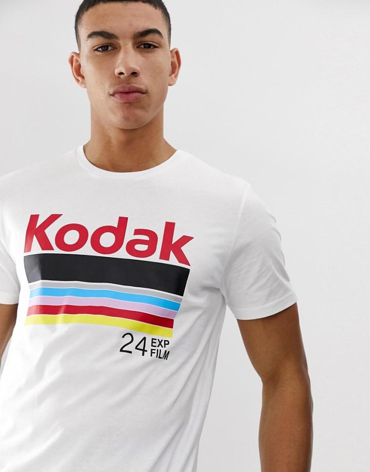 Jack & Jones Originals T-shirt With Kodak License Print In White - White