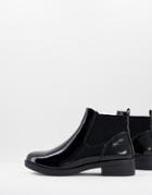 New Look Patent Flat Chelsea Boot In Black