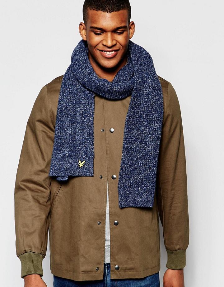 Lyle & Scott Knitted Scarf - Blue