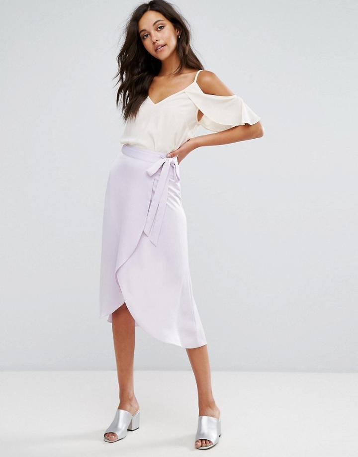 Miss Selfridge Wrap Midi Skirt - Multi