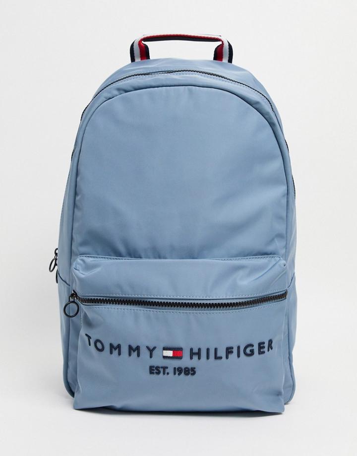 Tommy Hilfiger Backpack With Established Logo In Light Blue-blues