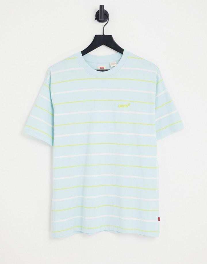 Levi's T-shirt In Blue With Stripes And Small Logo