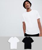 Asos Design 2 Pack Relaxed Fit T-shirt With Crew Neck Save-multi