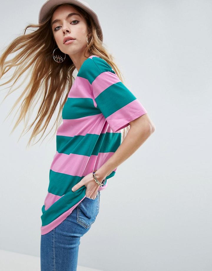 Asos T Shirt In Rugby Stripe - Multi