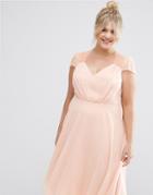 Asos Curve Kate Lace Midi Dress - Pink