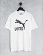 Puma Offbeat Paisley Chest Logo T-shirt In White