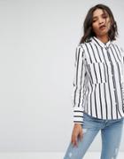Mango Stripe Shirt - Navy