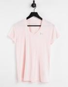 Under Armour Training Tech Twist V Neck T-shirt In Peach-pink