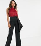 True Violet Exclusive High Waisted Wide Leg Pants In Black