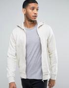 New Look Zip Through Hoodie In Cream - Cream