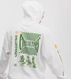 Crooked Tongues Oversized Hoodie In White With Print - White