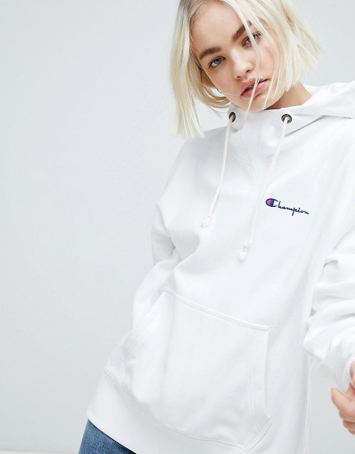 Champion Oversized Hoodie With High Neck - White
