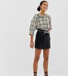 Monki Denim Mini Skirt With Organic Cotton In Black