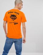 Only & Sons T-shirt With Rebel Youth Front And Back Print - Orange