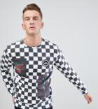 Hype Sweatshirt With Checkerboard Print Exclusive To Asos - White