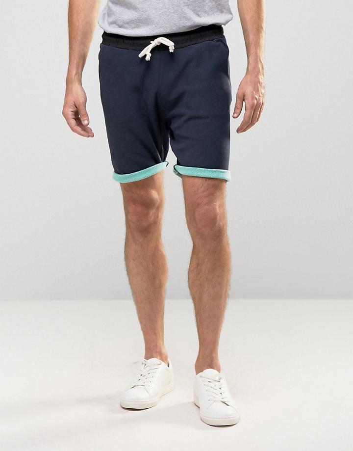Scotch And Soda Contrast Sweat Shorts - Navy