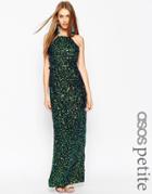 Asos Petite Embellished Drape Back Maxi Dress - Navy