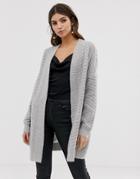 Y.a.s Chunky Cable Cardigan In Gray - Gray