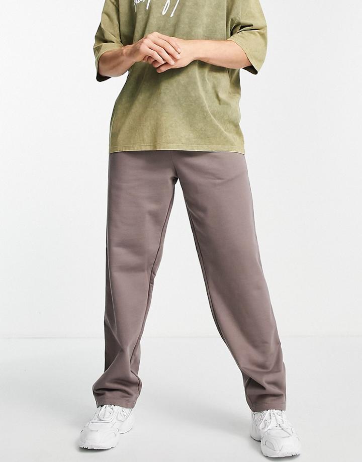 Asos Design Oversized Heavyweight Sweatpants In Blue - Brown