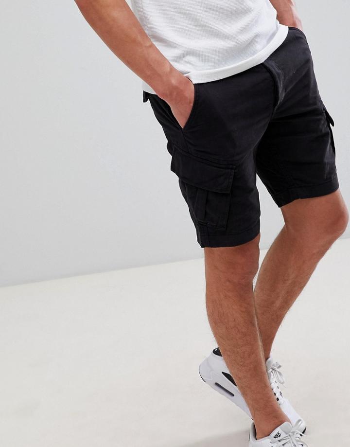 Threadbare Cargo Shorts - Black