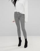 Asos Whitby Low Rise Jean In Checkerboard Print - Multi
