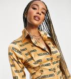 Reclaimed Vintage Inspired Shirt With Tie Waist In Monogram Print-multi