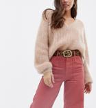 My Accessories London Exclusive Leopard Print Gold Buckle Waist And Hip Jeans Belt-multi