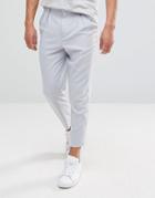 Asos Tapered Smart Pants With Double Pleats In Ice Gray - Gray