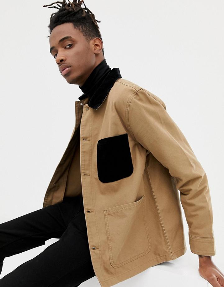 Weekday Josh Stripe Coach Jacket In Beige - Beige