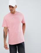 Pull & Bear T-shirt In Pink With Waffle Texture - Pink