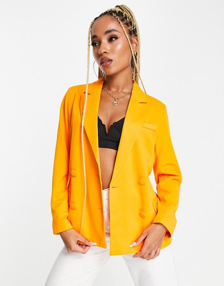 Unique21 Oversized Blazer In Mango-orange
