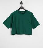 Collusion Plus Exclusive Color Boxy Short Sleeve T-shirt In Forest Green