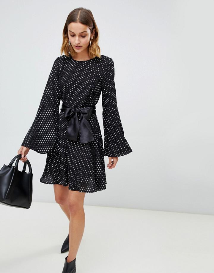 Unique 21 Polka Dot Long Sleeve Smock Dress - Multi