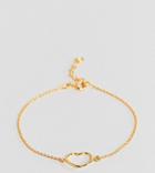Asos Gold Plated Sterling Silver Open Heart Chain Bracelet - Gold
