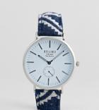 Reclaimed Vintage Inspired Geo-tribal Print Strap Watch In Blue Exclusive To Asos - Blue