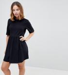 Asos Petite Mini Ultimate Cotton Smock Dress - Black