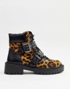 Raid Daelyn Chunky Leopard Print Boot-multi