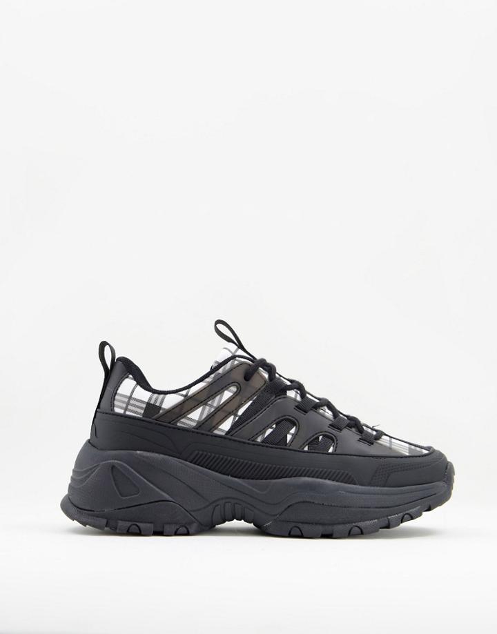 Asos Design Destiny Chunky Sneakers In Check-multi