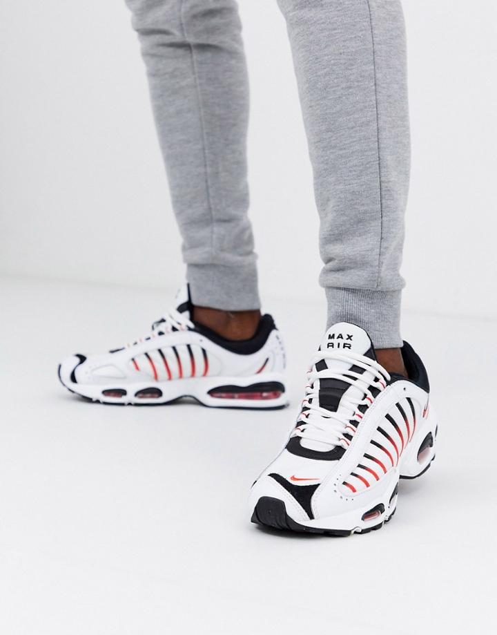 Nike Am Tailwind Sneakers In White And Red