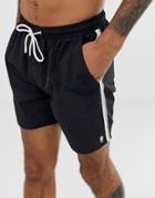 French Connection Retro Stripe Swim Shorts-black