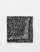 Asos Pocket Square In Floral Print With Warm Handle Feel - Black