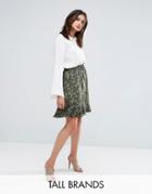Y.a.s Tall Allover Printed Layered Mini Skirt - Navy
