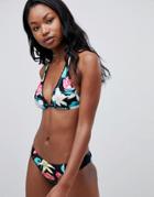 Seafolly Floral Racer Back Bikini Top-multi