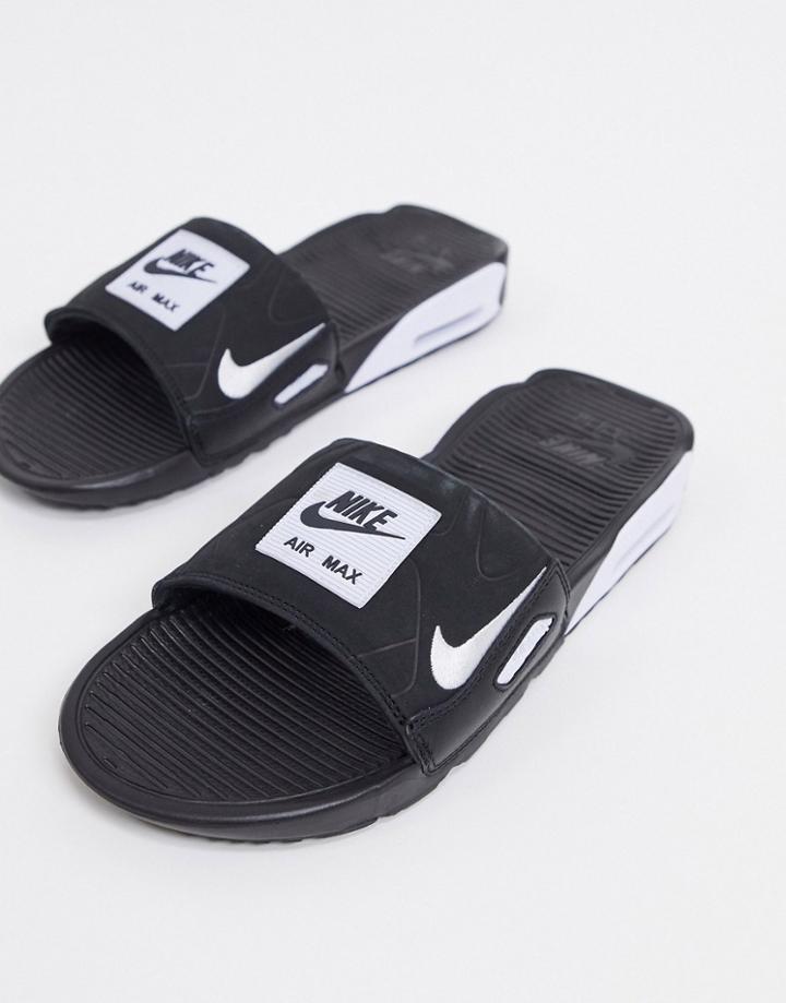 Nike Air Max 90 Slides In Black/white