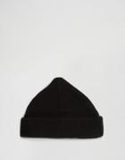 Asos Mini Pointed Beanie In Black - Black