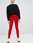 Love Moschino Mid Rise Red Skinny Jeans - Red